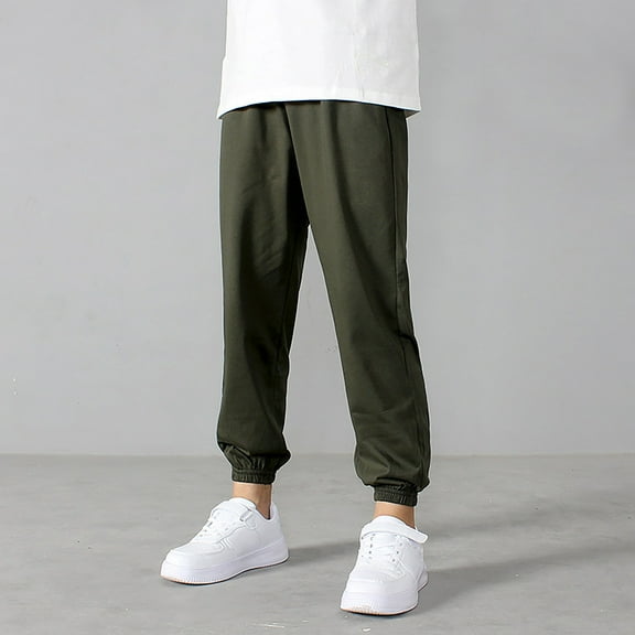 LIJCC Kids Boys Girls Long Bloomers Basic Harem Pants Solid Color Cotton Linen Pants Loose Fit Stretchy Joggers Elastic Waist Baggy Sweatpants Lounge Pajamas Trousers