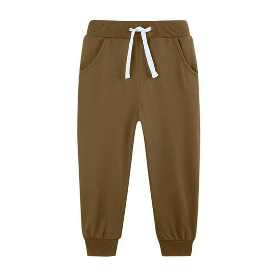 LIJCC Kids Boys Solid Color Sweatpants Drawstring Joggers Terry Sports Track Pants Cotton Athletic Sweatpants Youth Active Joggers Pants with Pocket
