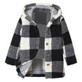 thumbnail image 1 of LIJCC Kids Cute Flannel Plaid Jacket Zip Up Hoodie Boy Girls Clothing Fleece Fleece Coat with Button Front Sherpa Plush Tops Trendy Hooded Winter Warm Outwear, 1 of 5