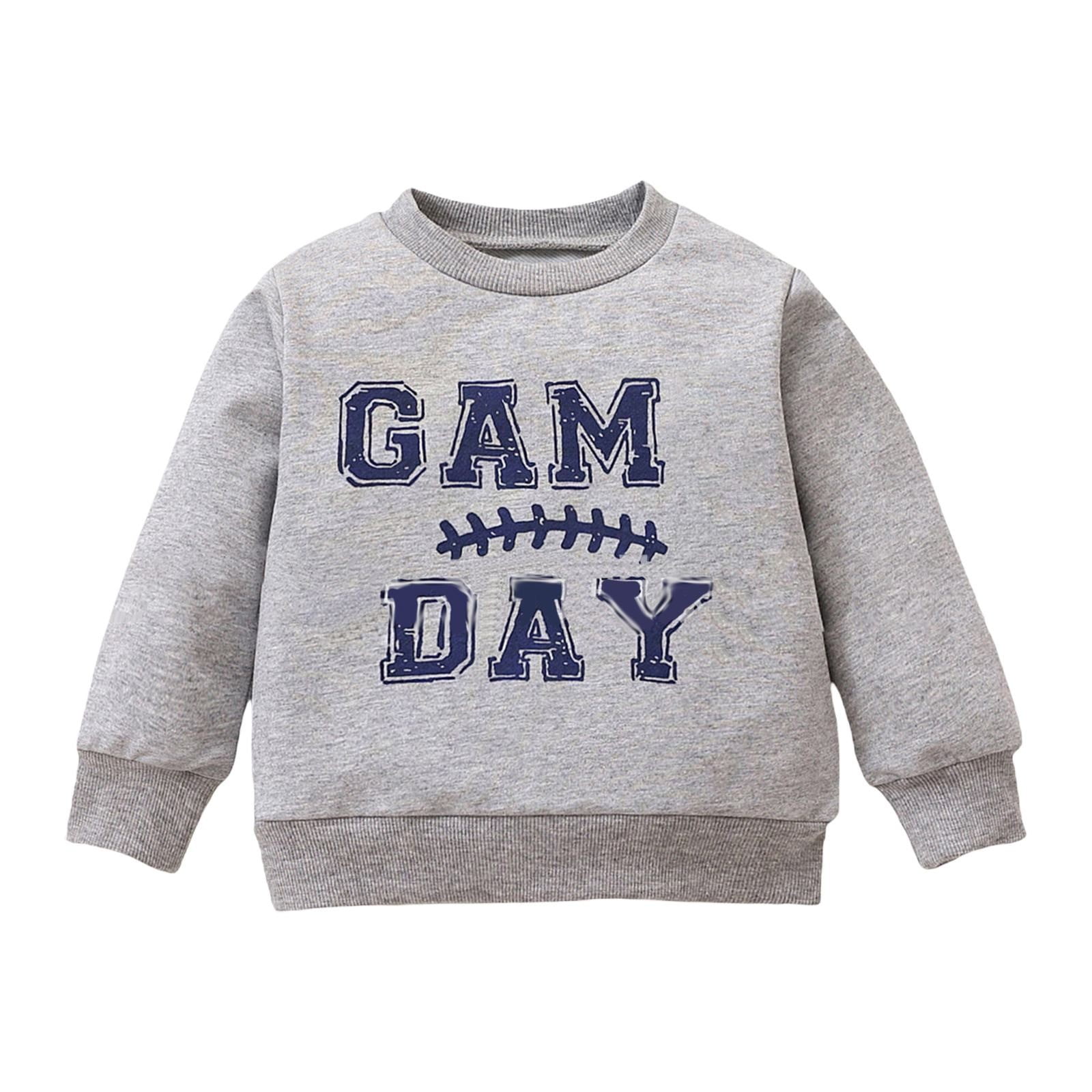 LIJCC Kids Cute Tops Toddler Boys Monogram Printed Hoodie Top Spliced