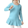 thumbnail image 1 of LIJCC Kids Girls Tennis Dress Plain Pleated Athletic Dress Casual Holiday Dresses Long Sleeve Crewneck Fall Winter Christmas Warm Solid Color Soft Dresses, 1 of 4