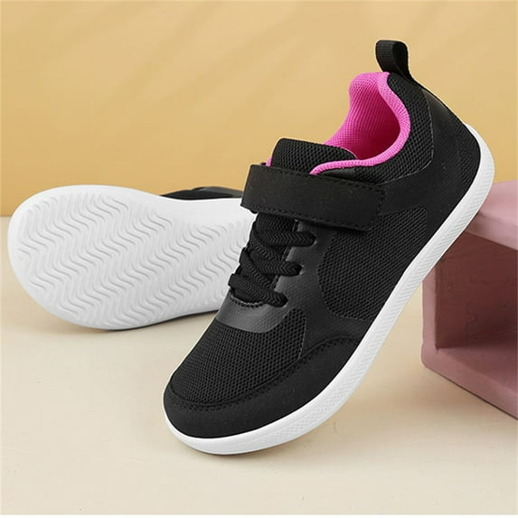 LIJCC Kids' Lightweight Breathable Athletic Running Shoes Wide Barefoot Shoes Comfortable Sport Sneakers Splay Naturally Minimalist Sneakers for Boys and Girls