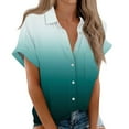 thumbnail image 1 of LIJCC Ladies Casual Short Sleeve Shirt Tops Shirts for Women Cotton Womens Short Sleeve Shirts V Neck Collared Button Down Blouse Tops Camp Shirt S 6Xl, 1 of 7