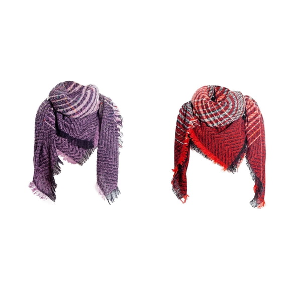 LIJCC Ladies Plaid Scarf Triangle Scarf Women Fall Winter Scarf Classic Tassel Plaid Scarf Warm Soft Chunky Large Blanket Wrap Shawl Scarves