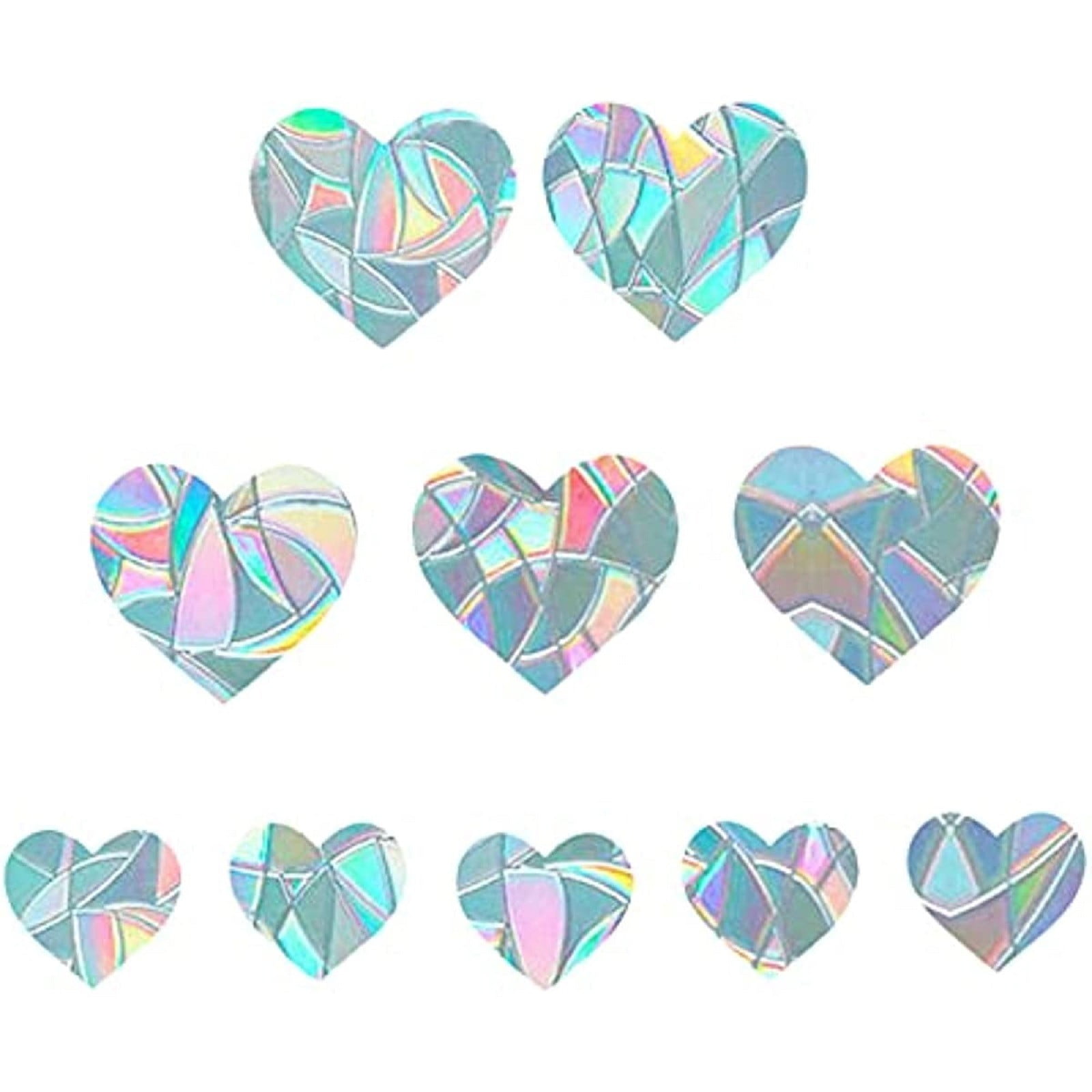 LIJCC Love Window Film,2 Sizes Large Heart Rainbow Window Clings Glass ...