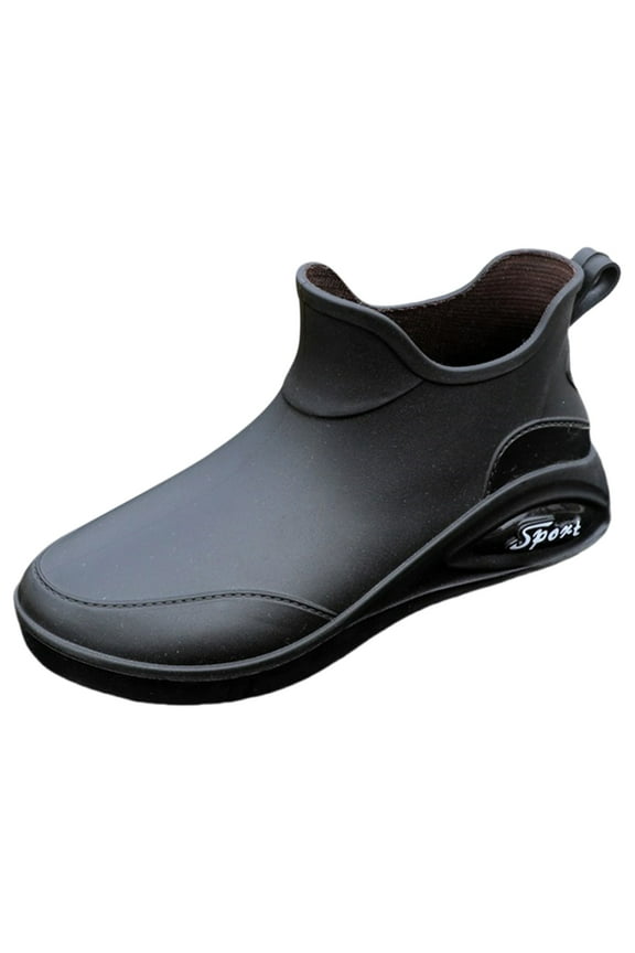 Men Women's Ankle Fishing Deck Slip On Boots with Arch Support Short Waterproof Rubber Anti Slip Rain Boots Lightweight Non Slip Garden Work Shoes