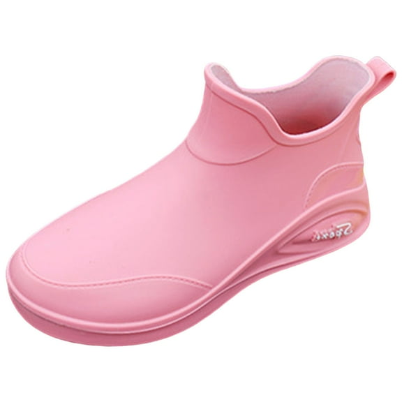 LIJCC Men Women's Ankle Fishing Deck Slip On Boots with Arch Support Short Waterproof Rubber Anti Slip Rain Boots Lightweight Non Slip Garden Work Shoes