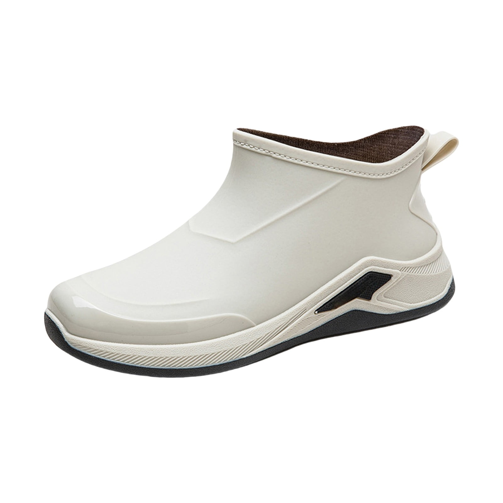 LIJCC Men's Durable Slip Rain Boots Water Shoes Low Top Rubber