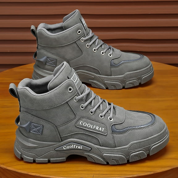 LIJCC Men's Fashion Lace Up Hiking Sneakers Durable Breathable Work Non-Slip Outdoor Sports Shoes with Lace-up Design Casual Comfortable Shoes