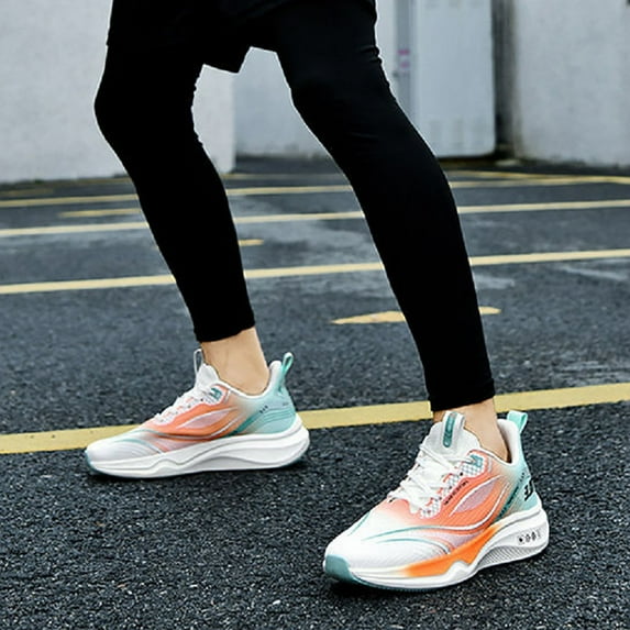 LIJCC Men's Road-Running-Shoes Casual Walking Fashion Athletic Sneakers Mesh Working Gym Comfort Lightweight Breathable Soft Sole Shoes Lace Up Sports Footwear