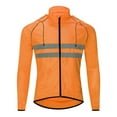 LIJCC Mountain Road Cycling Windbreaker with Hat Reflective and Breathable Skin Windbreaker Long