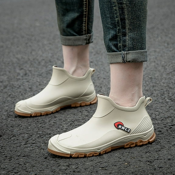 LIJCC Non Slip Work Shoes Water & Oil Resistant Food Service Shoes Men Slip-On Chef Footwear for Restaurant Hospital Fishing Boot Comfortable Garden Work Boating Camping Shoes