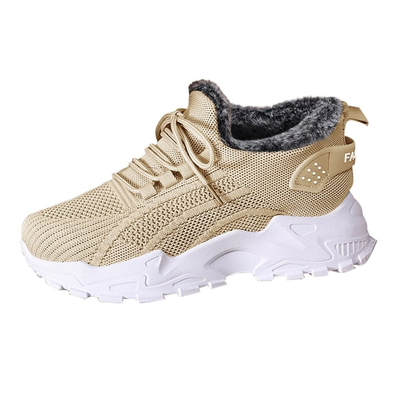 LIJCC Snow Boots for Women Platform Elevator Shoes Waterproof Slip On Faux Fur Lined Non Slip Walking Shoes Comfortable Winter Lace Up Travel Work Party Ankle Booties