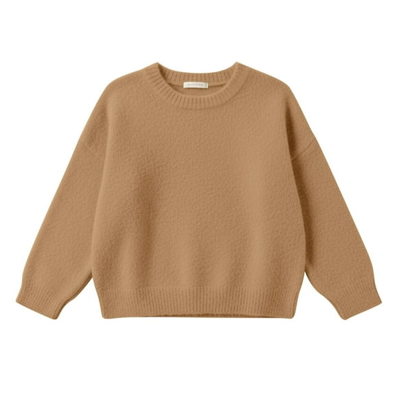 LIJCC Sweaters for Girls Knitted Long Sleeve Crewneck Pullover Tops Oversized Fall Winter Warm Toddler Oversize Knit Fashion Casual Soft Clothes