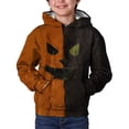 thumbnail image 1 of LIJCC Teen Boys Girls Halloween Spooky Face Graphic Hoodies Oversized Pullover Sweatshirts Patchwork Hooded Fall Warm Soft School Shirts, 1 of 4