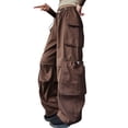 thumbnail image 1 of LIJCC Teen Girls Cargo Pants Elastic Waist Wide Leg Baggy Drawstring Cargo Sweatpants Athletic Pants Jogger(Coffee,5-6 Years), 1 of 6