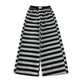 thumbnail image 1 of LIJCC Teen Girls Striped Wide Leg Elastic Waist Straight Leg Sweatpants Comfy Cute Streetwear Y2k Grunge Emo Drawstring Baggy Trendy Lounge Pants, 1 of 8