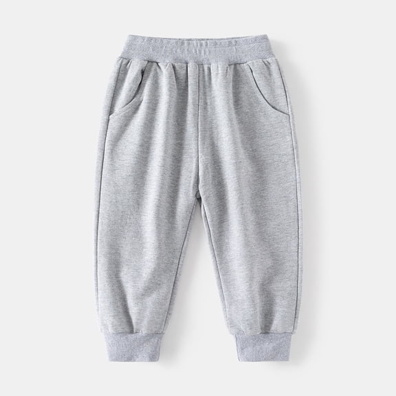 LIJCC Toddler Baby Boy Girl Solid Color Pull On Sweatpants with Pockets Baggy Jogger Pants Sweatpants for Daily School Infant Fall Active Clothes