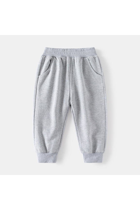 Toddler Baby Boy Girl Solid Color Pull On Sweatpants with Pockets Baggy Jogger Pants Sweatpants for Daily School Infant Fall Active Clothes