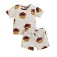 thumbnail image 1 of LIJCC Toddler Baby Boys Girls Nightwear Summer Soft Short Sleeve Cute Monkey Prints Top and Shorts Sleepwear 2 Pieces Set(Yellow,18-24 Months), 1 of 6
