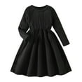 thumbnail image 1 of LIJCC Toddler Baby Girl Long Sleeve Dress Girls Ribbed Knit Sweater Dresses Solid Color Textured Kids Swing Holiday Clothes Fall Winter Fashion Clothes, 1 of 9