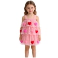 thumbnail image 1 of LIJCC Toddler Baby Girl Valentine Outfits - Sleeveless Layered Tulle Tutu Dress Suspenders Dresses 3D Plush Heart Red Pink Kids Clothes, 1 of 9