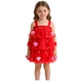 thumbnail image 1 of LIJCC Toddler Baby Girl Valentine Outfits - Sleeveless Layered Tulle Tutu Dress Suspenders Dresses 3D Plush Heart Red Pink Kids Clothes, 1 of 9