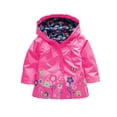 thumbnail image 1 of LIJCC Toddler Baby Girls Boys Waterproof Windbreaker Outerwear Jacket Floral Printed Coat Hooded Raincoat Windproof Warm Outwear Button Winter Fall Rainy Jacket, 1 of 3