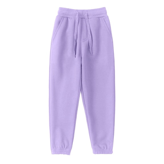 LIJCC Toddler Boys Girls Fleece Pants Baby Solid Color Workout Track Pants Drawstring Pull-On Pants Winter Warm Lined Sweatpants Jogger Kids Cute Clothes