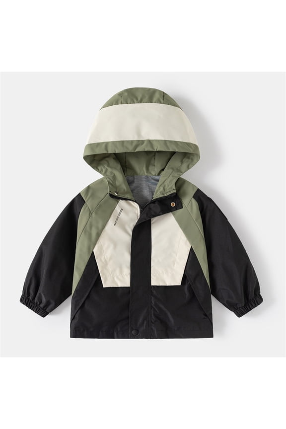 Toddler Boys Girls Windbreaker Raincoat Casual Outerwear Kids Lightweight Zip Up Hooded Jacket Baby Cute Dust Coat Fall Winter Warm Outdoor Hiking Jacket