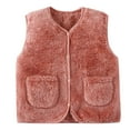 thumbnail image 1 of LIJCC Toddler Girl Boys Sleeveless Vest Fleece Plush Zip up Cute Soft Jackets Sherpa Waistcoat Plaid Zipper Outerwear with Pockets Baby Fall Winter Outerwear, 1 of 5