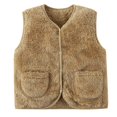 thumbnail image 1 of LIJCC Toddler Girl Boys Sleeveless Vest Fleece Plush Zip up Cute Soft Jackets Sherpa Waistcoat Plaid Zipper Outerwear with Pockets Baby Fall Winter Outerwear, 1 of 5