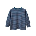 thumbnail image 1 of LIJCC Toddler Girls and Boys Long-Sleeve Shirts Stripe T-Shirts Casual Long-Sleeve Basic Crew Neck Shirts for Boys(Dark Blue,12-18 Months), 1 of 5