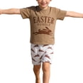 thumbnail image 1 of LIJCC Toddler Infant Baby Boys Easter Themed 2 Piece Outfit Set Tractor Print Short Sleeve T Shirt and Shorts Set(Brown,3-6 Months), 1 of 6