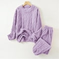 thumbnail image 1 of LIJCC Velvet Soft Fuzzy Top and Pants Set Pjs 2 Piece Winter Outfits Flannel Cable Knit Robes Pajamas for Kid Girls Matching Jacquard Cardigan Pants Sets, 1 of 2