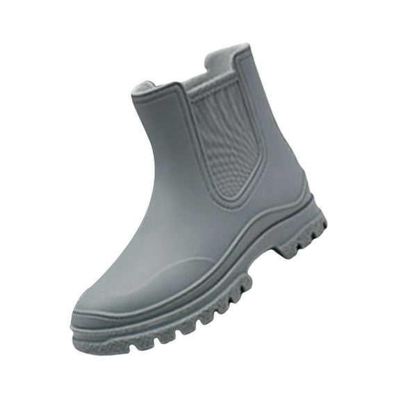 LIJCC Water Proof Warm Rubber Boots Short Rain Boots for Womens Ankle Rainboot Slip on Garden Boot Ladies Rubber Outside Work with Comfort