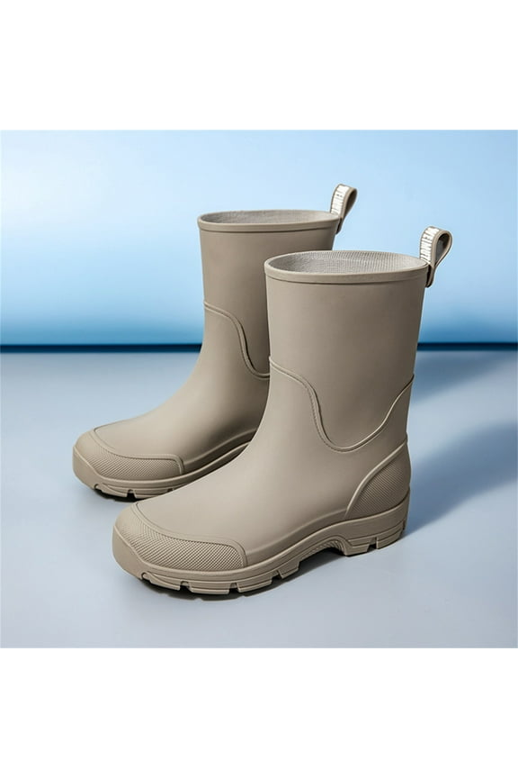 Waterproof Rain Boots for Men and Women Lightweight Platform Resistant Fishing Deck Garden Non-slip Width Mid-Calf Comfort Short Boots Outdoor Work Booties