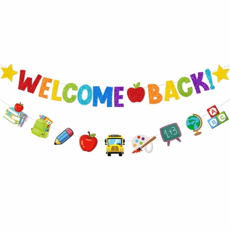 LIJCC Welcome Back Banner Welcome Back Flag Decorations for the Back to School Season
