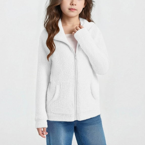 LIJCC Women Fuzzy Sherpa Fleece Jacket Oversized Winter Warm Sweatshirt Hoodies Plus Size Fashion Casual Zipper Collar Loose Long Sleeve Solid Color Plush Coat