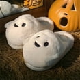 thumbnail image 1 of LIJCC Women Halloween Slippers Spooky Cartoon Slippers Cotton Cute Ghost Fluffy Warm Comfy Autumn Winter Indoor Outdoor Slippers Fuzzy House Slippers, 1 of 9