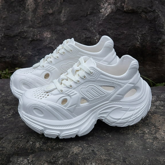 LIJCC Women Mesh Shoes EVA Shoes Platform Chunky Trendy Breathable Casual Sports Tennis Sneakers Kawaii Y2K Summer Back to School Rave Travel Streetwear