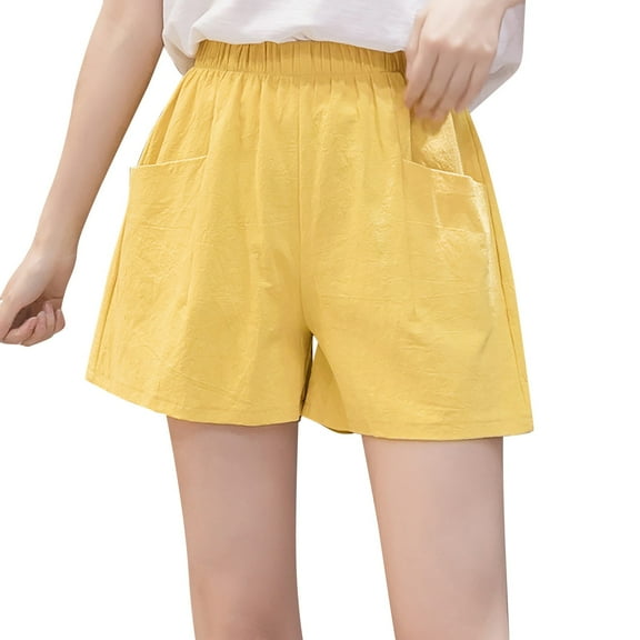 LIJCC Women'S Cotton and Linen Pants Wide Shorts Casual Waist Loose Thin Women'S Leg High Pants Witch Leggings for Women