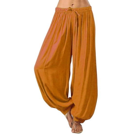 LIJCC Women'S Cotton and Linen Solid Color Loose Pants Women Plus Size Solid Color Casual Loose Pants Yoga Pants Women Trousers