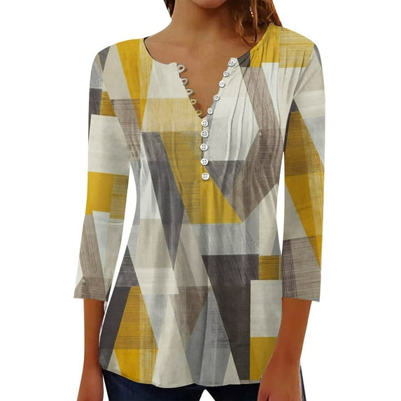 LIJCC Women'S Pleated Round Neck Button Open Short Sleeve Loose Long Sleeve Shirt Top Ladies' Casual Pleated Round Neck Button Open Top Short Sleeved Loose Long Sleeved Shirt Top