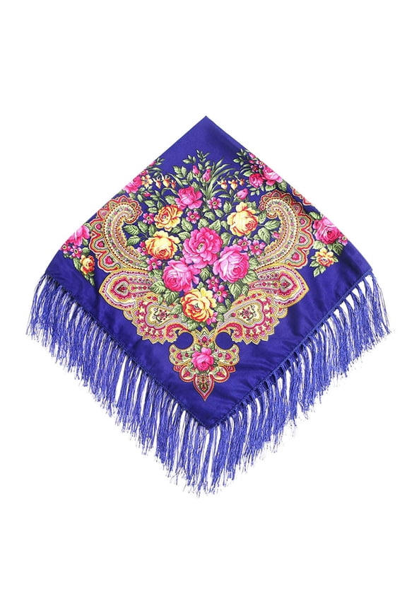 Women'S Square Scarf, Headband and Beard Scarf, Bohemian Flower Scarf, Shawl Square Scarf Women Lady Folk-Custom Print Tassel Square Scarf Wrap Shawl Travel Scarve