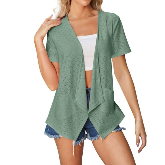 LIJCC Women'S Summer Casual Cardigan Women'S Summer Casual Cardigans Us Size Loose Short Sleeve Tops Ladies Tops Womens Tops Dressy Casual