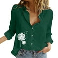 thumbnail image 1 of LIJCC Women'S Washed Long-Sleeved Crisp Button-Down Shirt Women'S Shirts Floral Print Button Down Shirt Fashion Lightweight Long Sleeve Blouse Spring Summer Casual Tops, 1 of 5