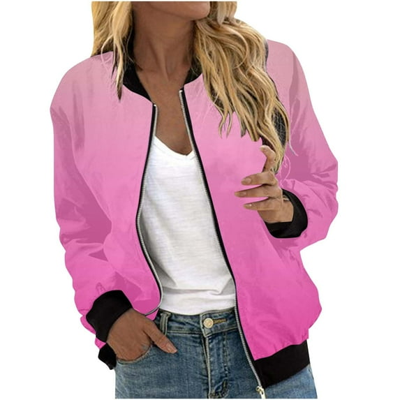 LIJCC Women'S Zippered Casual Jacket Coat for Womens Suitable Daily Jackets Lightweight Zip Up Jacket Floral Print Coat Stand Collar Short Sports Outwear