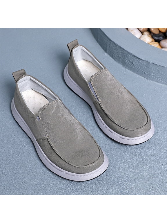 Women's Low-Top Hands Free Slip Ons Fashion Loafers Sneakers Casual Canvas Sneakers Boat Shoes Comfortable Flats Breathable Padded Insole Slip on Sneakers