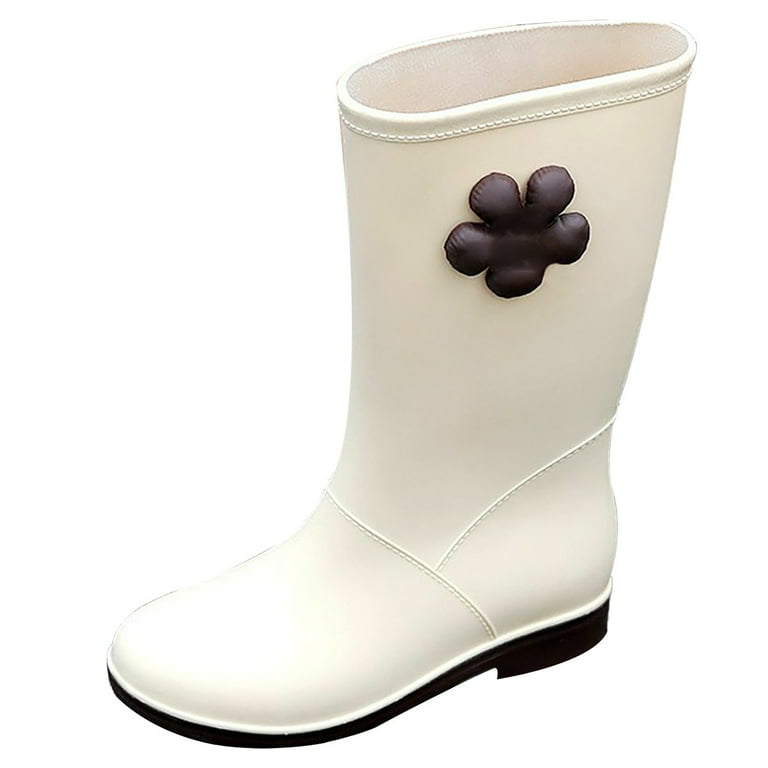 LIJCC Women's Mid Calf Rain Boots Water Proof Garden Shoes Anti